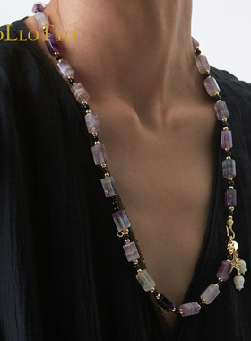 女款宫廷风天然紫水晶长链