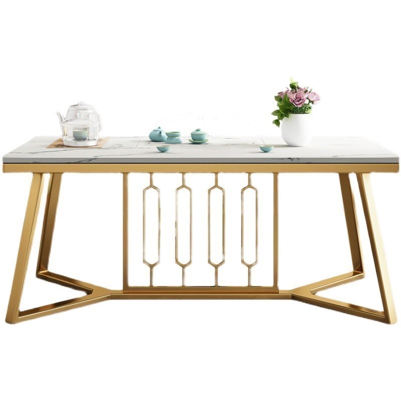 铁艺岩板茶台简约轻奢茶桌椅组合家用办公套装一体喝泡茶桌子