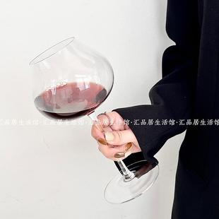 创意水晶玻璃勃艮第红酒杯细杆轻奢高档家用闻香高脚葡萄酒杯欧式