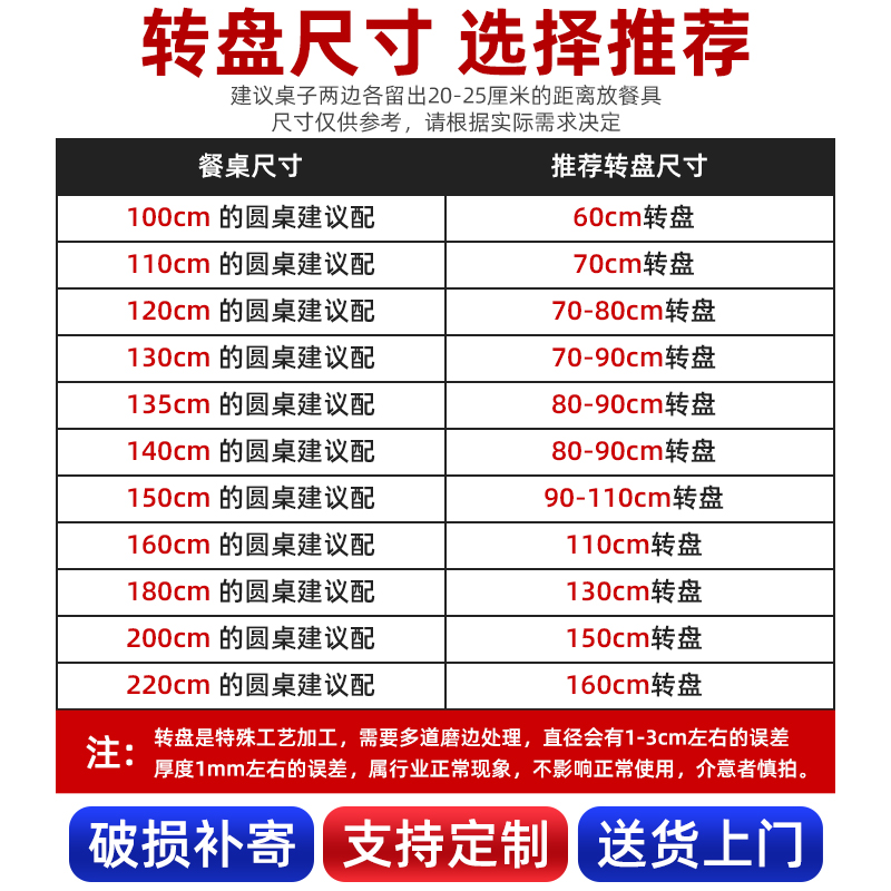 餐桌岩板转盘家用小户型旋转圆盘大圆桌面饭店桌子饭桌桌面圆台面