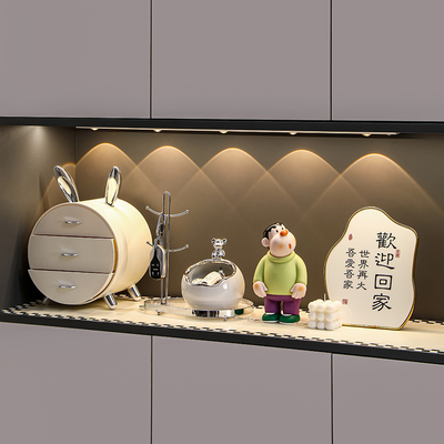 入户玄关柜装饰品摆件进门鞋柜钥匙收纳家居客厅电视柜高级感软装