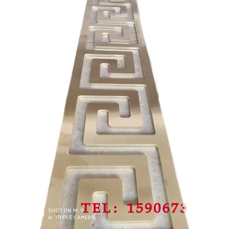 黄铜板单面浮雕地板压边条楼梯防滑条公园地雕铝板仿铜回型纹门套