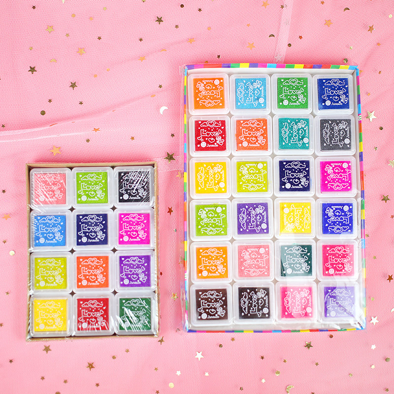 12色24色彩色印泥套装手帐海绵渐变印台手指画橡皮章手账印章印泥,文具电教/文化用品/商务用品,可爱印泥,淘宝优惠券,粉丝福利购,淘宝优惠卷