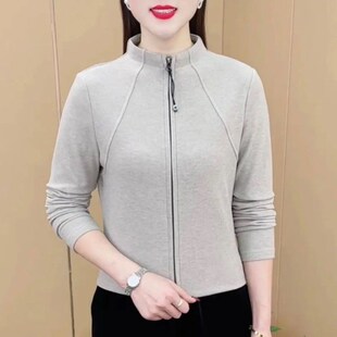 红色卫衣女开衫外套妈妈装2025年春季新款德绒内搭上衣打底衫女