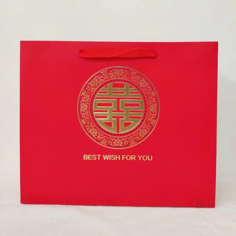 红色礼品袋大号手提袋结婚庆回礼袋喜糖袋节庆乔迁生日礼物纸袋子