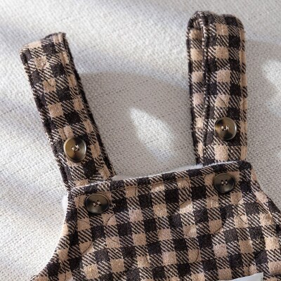 超可爱婴儿背带裤加绒加厚儿童夹棉裤子按扣开裆宝宝冬季吊带棉裤