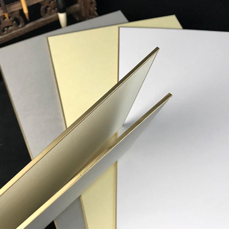 加厚楮笺皮纹熟宣硬卡仿古镜面宣纸卡纸金潜工笔花鸟小行小楷专用