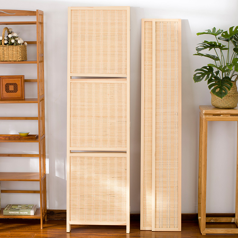 竹编屏风隔断折屏卧室客厅玄关门时尚简易折叠办公室酒店田园屏风