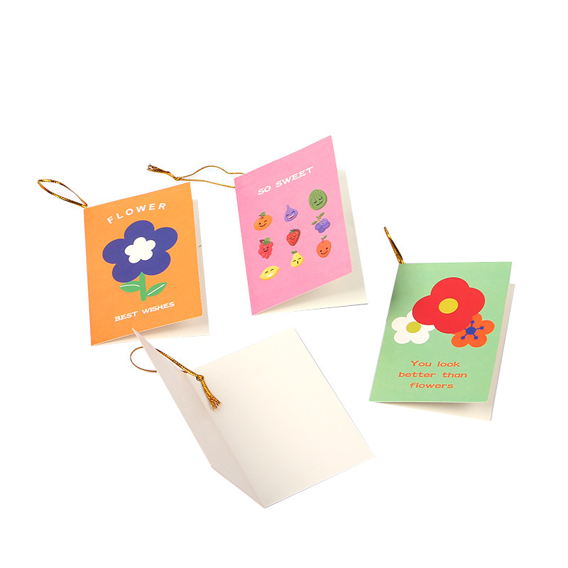 韩国创意卡通儿童圣诞手绘贺卡生日祝福卡迷你留言感谢手写小卡片