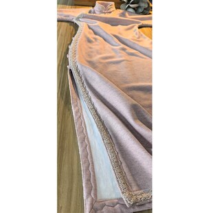 秋冬粉灰色羊毛加绒保暖日常曳地花边高端气质长袖全开襟古法旗袍