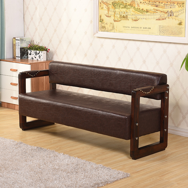 发廊理发店专用等候椅等候沙发理发椅美发店休闲复古会客家具长条