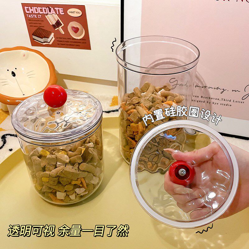 宠物储粮桶猫咪冻干收纳盒猫粮罐密封罐子防潮狗粮宠物零食储存桶