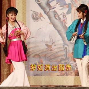 成人古装戏服丫鬟演出服黄梅戏对花丫扮相服装打猪草儿童花旦戏服