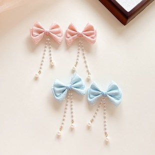 春款蝴蝶结珍珠链儿童发夹古风发饰对夹女童甜美头饰汉服配饰发卡