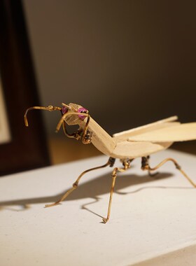 竹子制作昆虫小摆件手工创意趣味国风文艺茶桌茶室装饰品儿童礼物