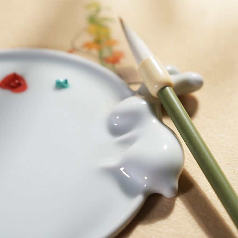 景德镇可爱陶瓷调色盘创意国画多功能水彩调色板纯白画画颜料盘,文具电教/文化用品/商务用品,调色板,淘宝优惠券,粉丝福利购,淘宝优惠卷