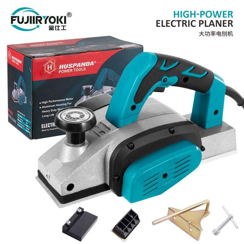 电刨子木工刨电推刨家用小型刨木机电动手提包板机电创粘板手电刨
