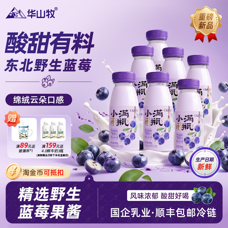 华山牧场挚简野生蓝莓开心果味风味酸奶发酵菌低温早餐奶顺丰包邮