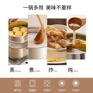 316不锈钢汤锅家用无涂层加厚食品级煲汤锅蒸笼蒸锅电磁炉拉面锅