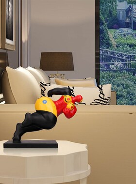 冲刺胖女人 Tooarts 树脂雕塑 夸张造型 装饰摆件 半手工制造