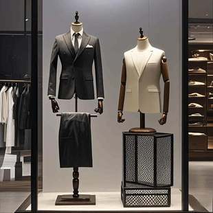 男模特道具半身男装店人台西服橱窗人礼服展示架假西装全新疆包邮