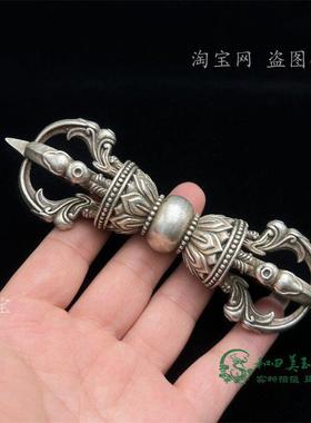 尼泊尔藏式白铜黄铜马头明王普巴金刚杵风水铜器工艺品摆件手把件