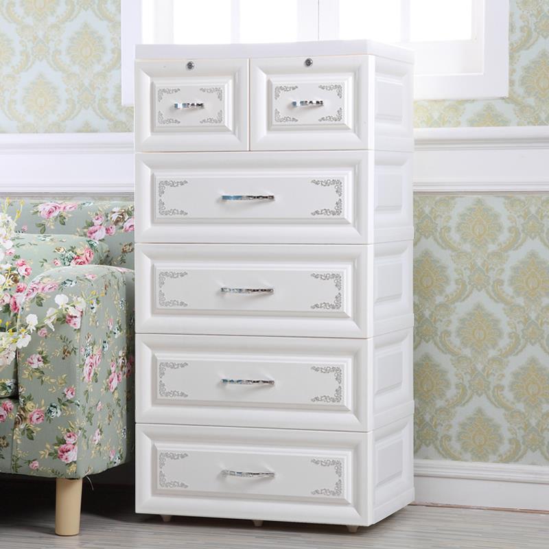 康家50宽欧式抽屉式收纳柜塑料储物柜儿童宝宝衣物整理柜组合衣柜