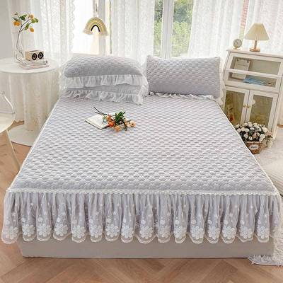 纯色A夹棉床裙单件短边高级感花边1hex031.2床罩21.5m1.x28.0类米