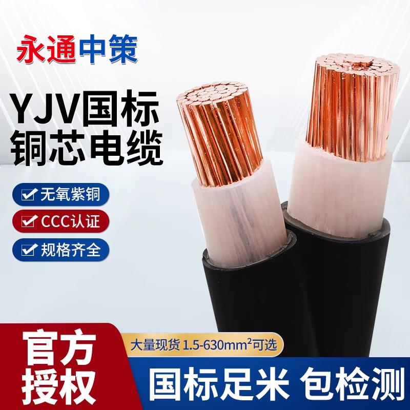 永通中策国标YJV5单芯电缆线16 25 35 0 70铜 95RVV1 20 185 240