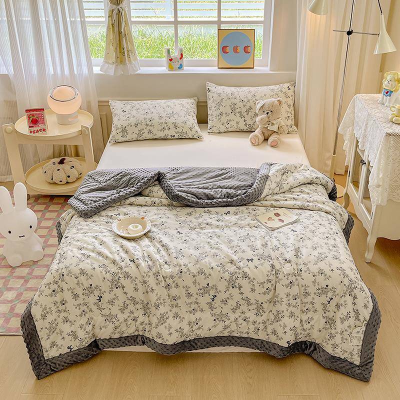 H0819004类A童全棉豆豆绒大被豆被冬被春秋被单人儿卡通豆豆被芯