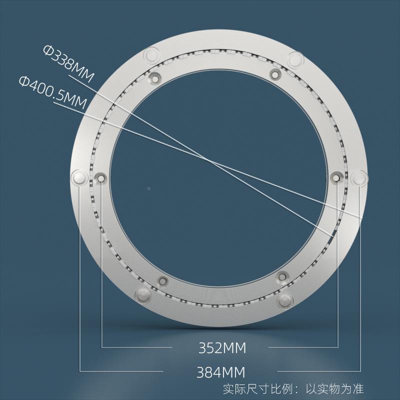 餐桌轴转盘底圆座承消音铝合金旋转桌子实木大理玻石璃桌家用40cm