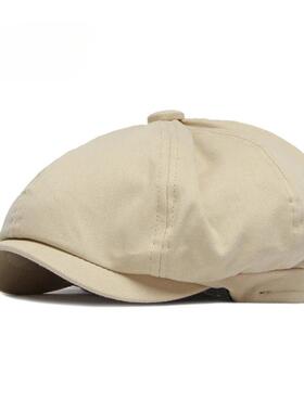 JAKE CAVO时尚旗舰简约光板鸭舌帽男女可调节八角帽英伦复古帽子