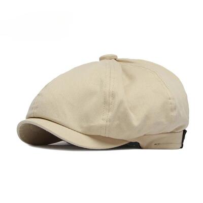 JAKE CAVO时尚旗舰简约光板鸭舌帽男女可调节八角帽英伦复古帽子