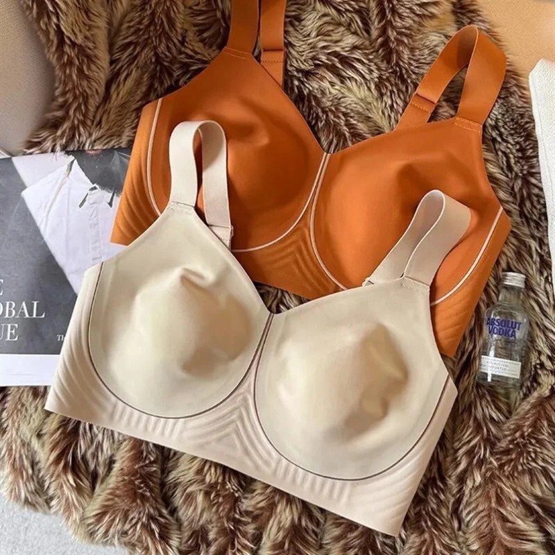3鑫茂严选臻品夏季薄大码内衣提拉无钢圈粉底液色系美背显小内衣