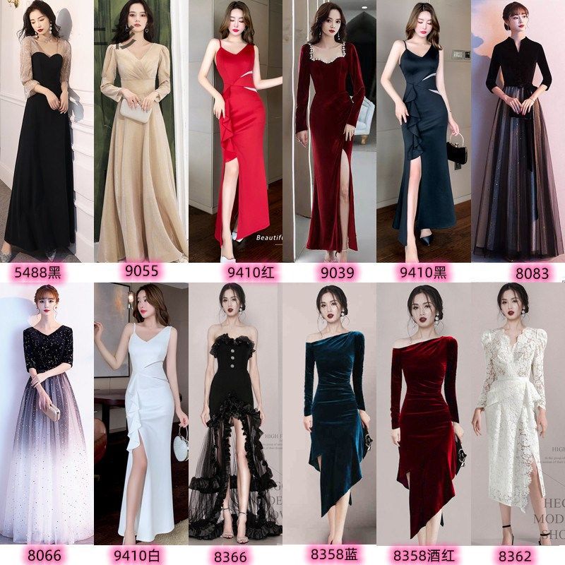 年会晚礼服女冬轻奢小众高级感宴会气质平时可穿主持人长款连衣裙