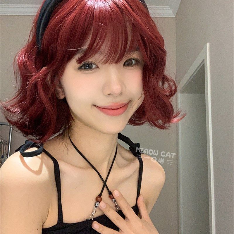一口喵假发女日常网红短卷发lolita自然夏季新款逼真刘海jk全头套,美发护发/假发,日常整顶假发,淘宝优惠券,粉丝福利购,淘宝优惠卷