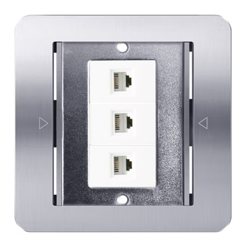 XSSITO双开门铜地插免打六类网络线电脑宽带信息面板电话地面插座