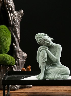 桌面工艺品佛像摆件创意玄关禅意新中式家居茶宠香道鱼缸装饰品