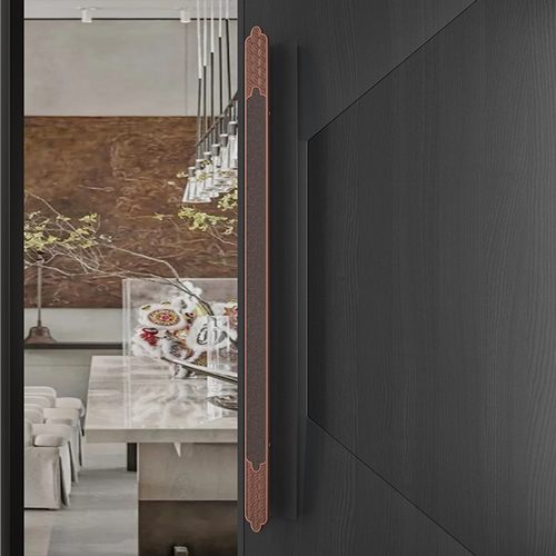 新中式玻璃门拉手实木门大把手仿古铜酒店包厢实心雕刻大门拉手