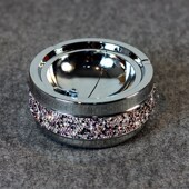 小巧烟灰缸 创意多功能不锈钢烟灰缸 奢华镶钻办公家用烟灰缸 时尚