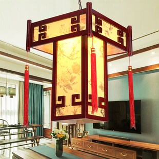 实木仿古宫灯茶楼火锅店羊皮灯走廊古典民谣酒吧灯小吊灯