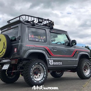 飾改裝 汽車貼紙貼膜貼畫彩貼 車身裝 Jimny新吉姆尼車貼拉花彩條