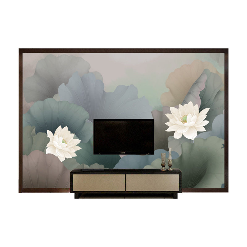 古典高档新荷电视背景墙壁纸客厅沙发卧室床头墙纸墙布壁画,家装主材,定制壁画,淘宝优惠券,粉丝福利购,淘宝优惠卷