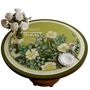 圆形餐桌茶几桌布桌垫防水防油免洗台布皮革盖布桌面防烫隔热垫子