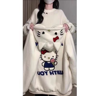 奶fufu凯蒂猫可爱kt猫连帽外套