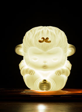 陶瓷齐天大圣可爱小猴子禅意白瓷桌面摆件中式香道线香插家居装饰