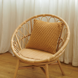 小藤椅天然真藤靠背椅茶桌藤编设计简约北欧单人阳台休闲椅三件套