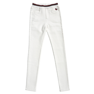 新款白色打底裤女外穿冬季加绒黑裤高腰紧身显瘦铅笔小脚春秋裤子