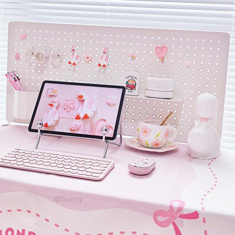 洞洽桌面可立式洞洞板化妆品收纳架冲孔板书桌铁艺免打孔置物架