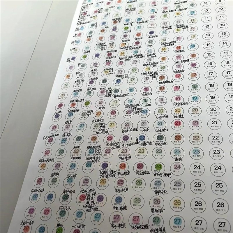 2025年挂历日历油画布打卡计划表木质家用全年新款简约高颜值挂墙